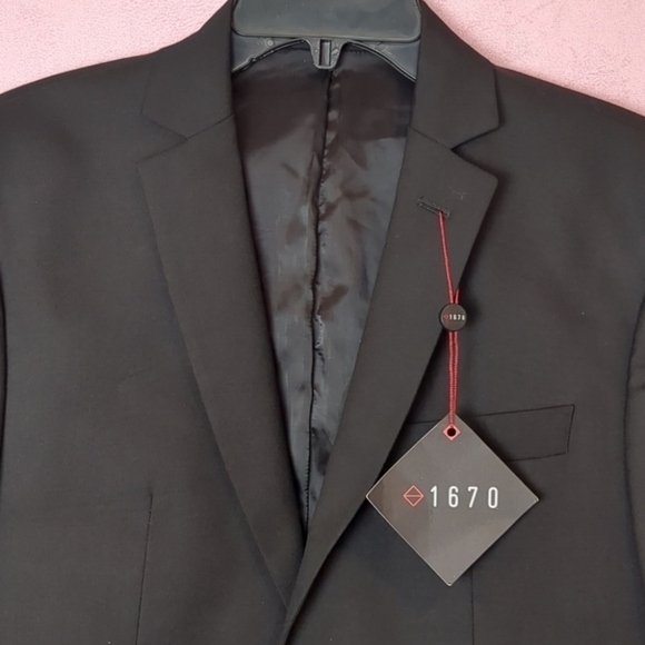 1670 Black Formal Suit Jacket Size 40S - Picture 2 of 12